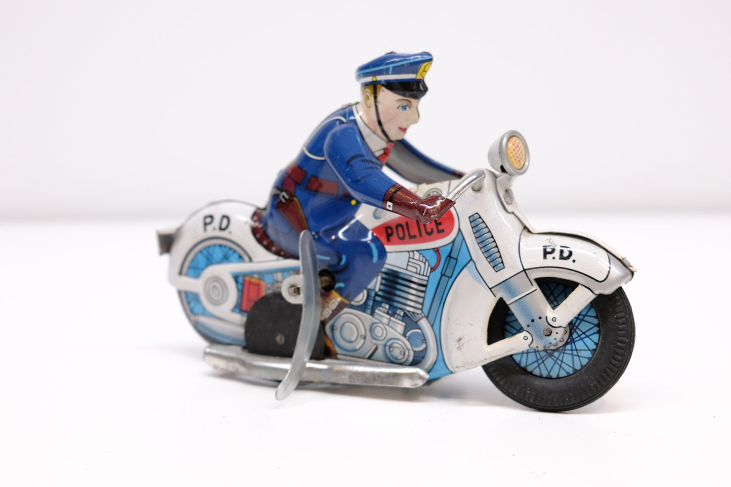 1950-luvun poliisimoottoripyörä. Valmistaja: Kasaburo Ota, Peltilelu