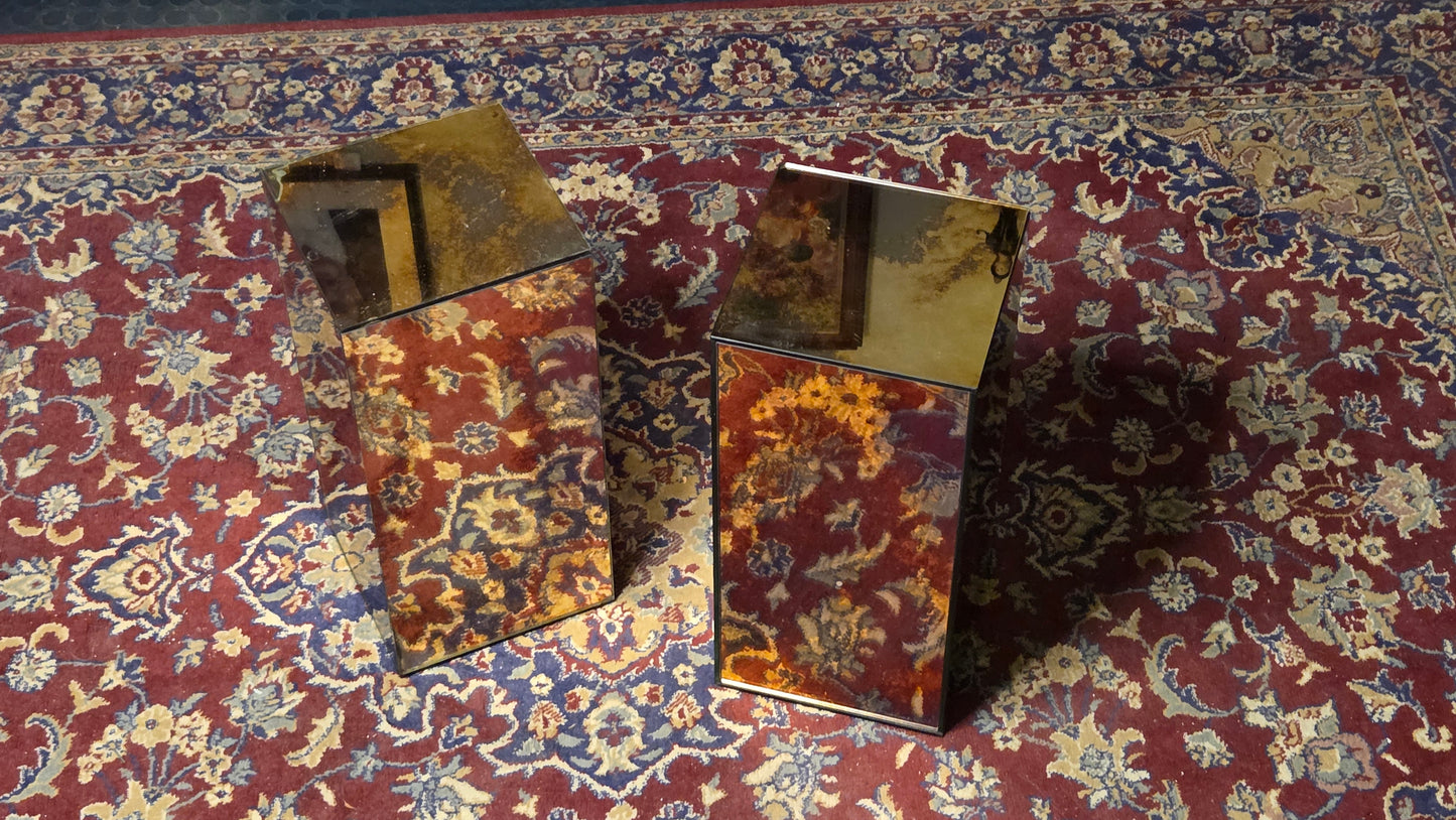 Peililasipedestaalit / jalustat, 2 kpl – 70/80-luku