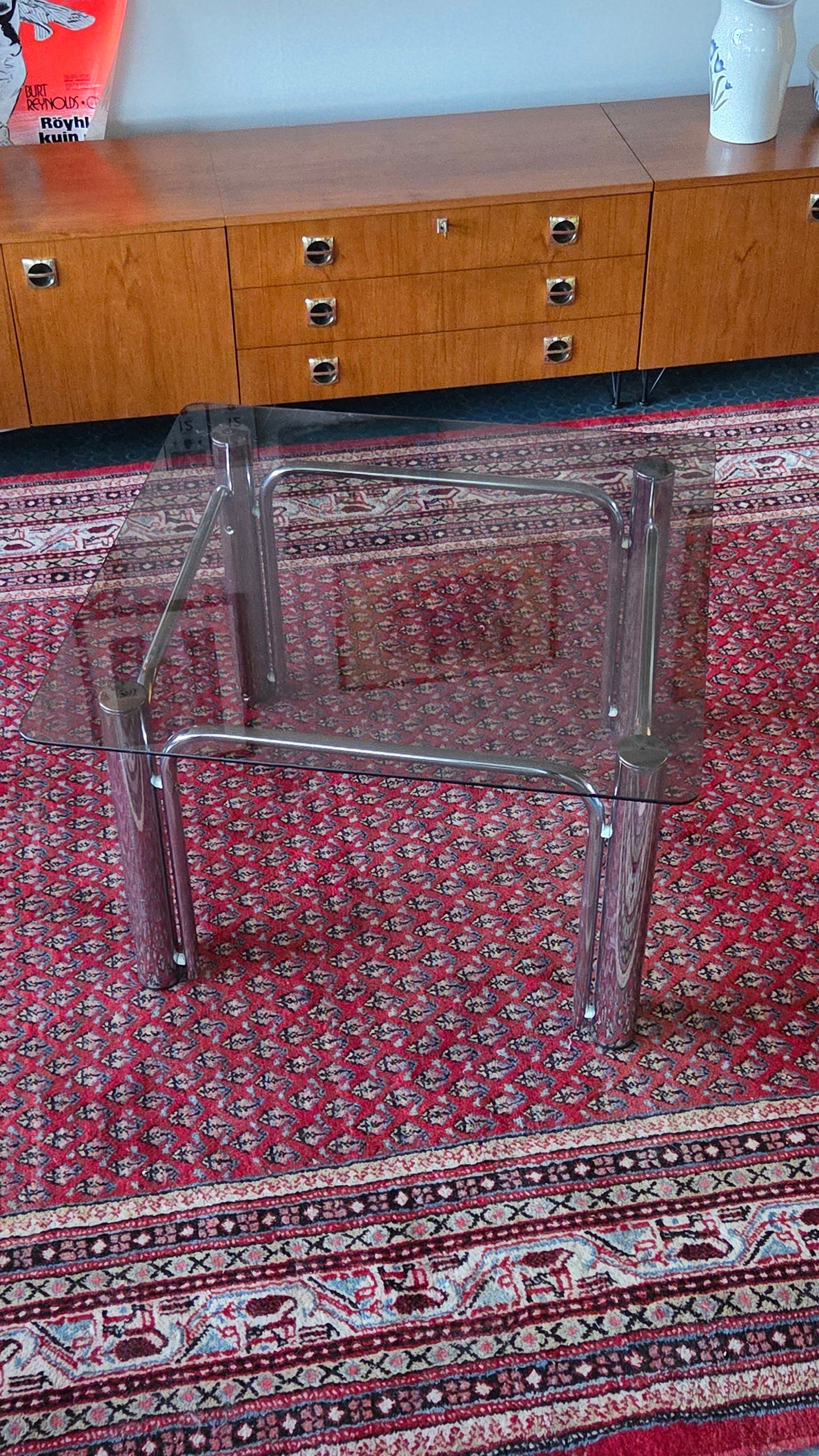 Glass coffee table, 80 x 80 cm, height 50 cm