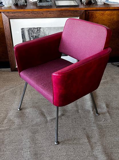 Asko 70-luku,punaiset nahka/kangastuolit