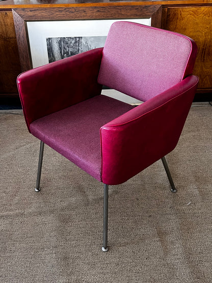 Asko 70-luku,punaiset nahka/kangastuolit