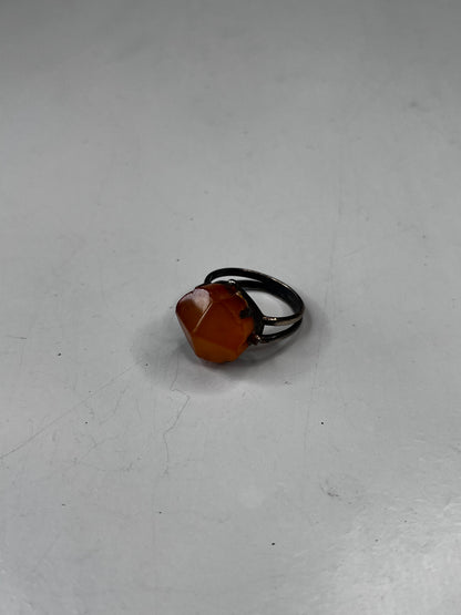 Venäläinen meripihka/hopeasormus