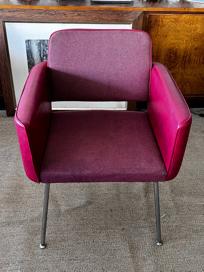 Asko 70-luku,punaiset nahka/kangastuolit