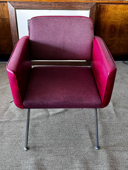 Asko 70-luku,punaiset nahka/kangastuolit