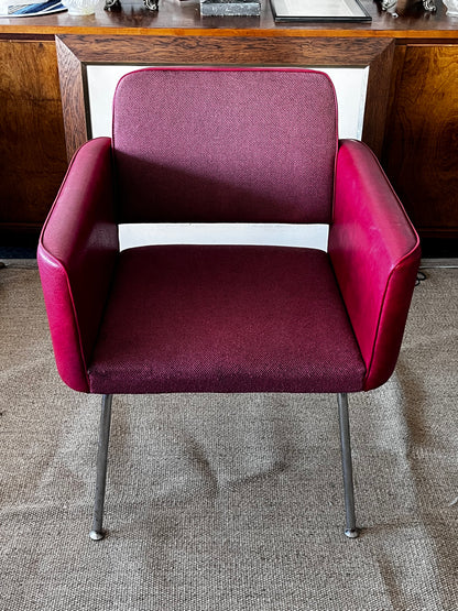 Asko 70-luku,punaiset nahka/kangastuolit