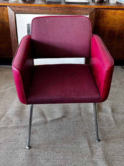 Asko 70-luku,punaiset nahka/kangastuolit