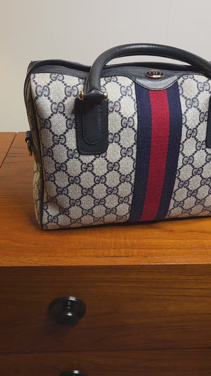 GUCCI GG Plus Supreme Web Boston Bag