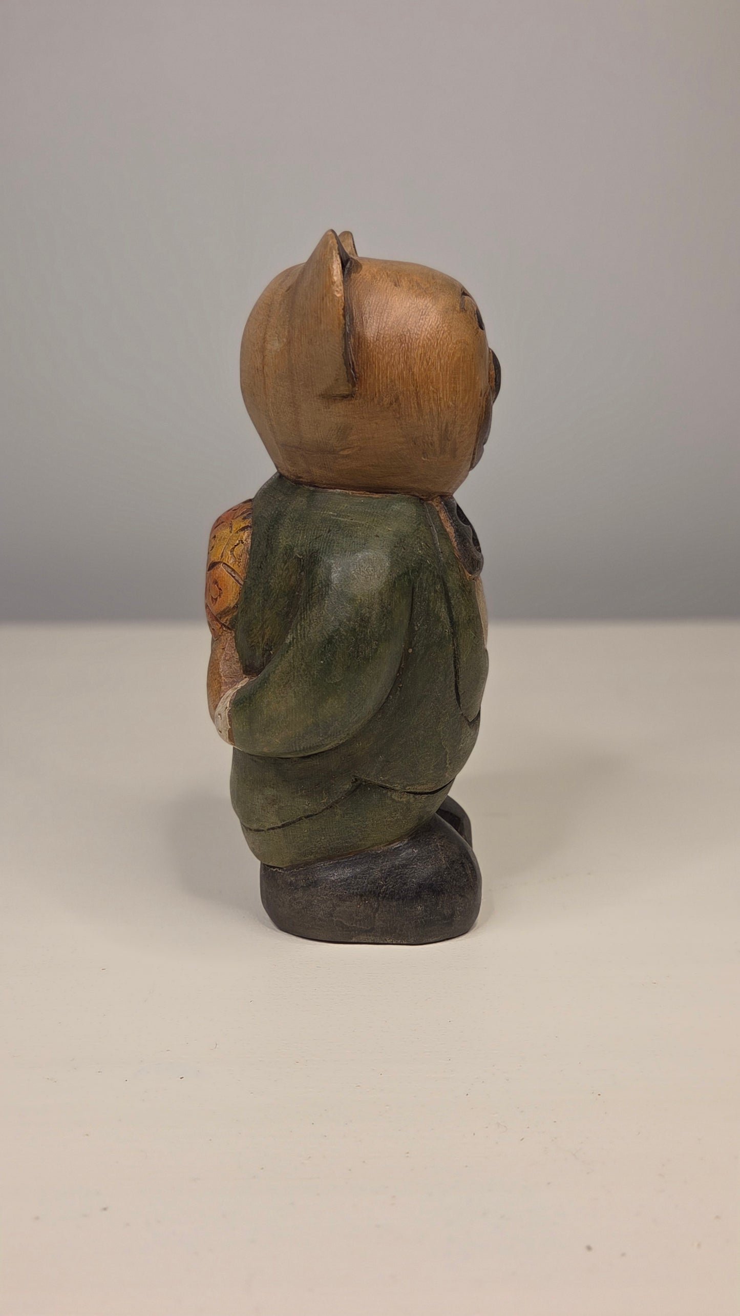 Puinen nallefiguuri – vintage / käsin veistetty