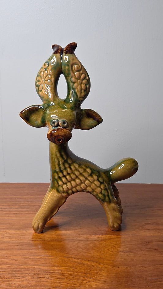 Harvinainen 1960-luvun majolika-figuuri – “Goat Markhorn” / Kind Beasts -sarja (Vasylkivska majolica)
