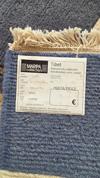 Käsinsolmittu villamatto – Maripa “Tibet” 146×194 cm