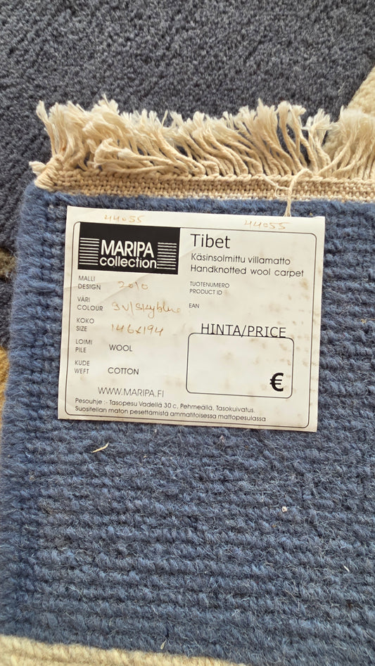 Käsinsolmittu villamatto – Maripa “Tibet” 146×194 cm