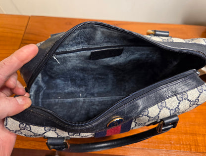 GUCCI GG Plus Supreme Web Boston Bag