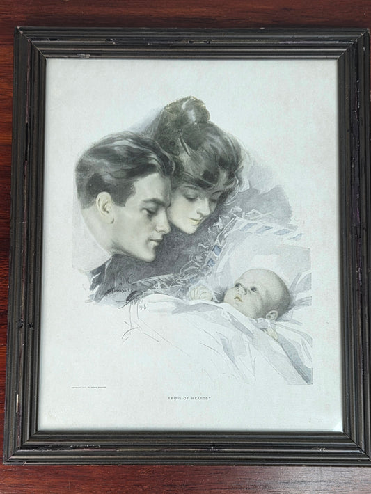 King of Hearts – kehystetty vintage-taideprintti (1917) Harrison Fisher