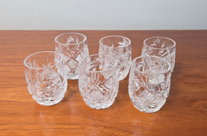 Kristalliset snapsilasit – 6 kpl (korkeus 5 cm)