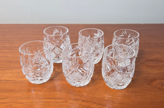 Kristalliset snapsilasit – 6 kpl (korkeus 5 cm)