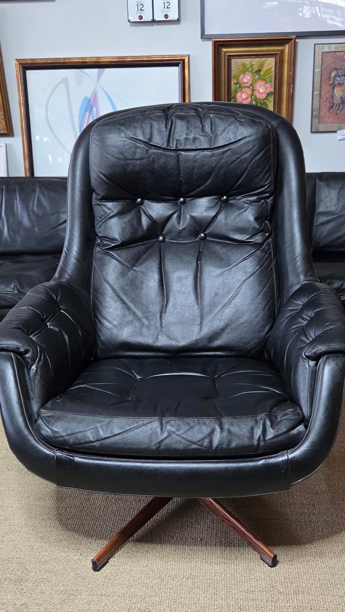 Asko Lounge tuoli – nahkaa, 70-luku