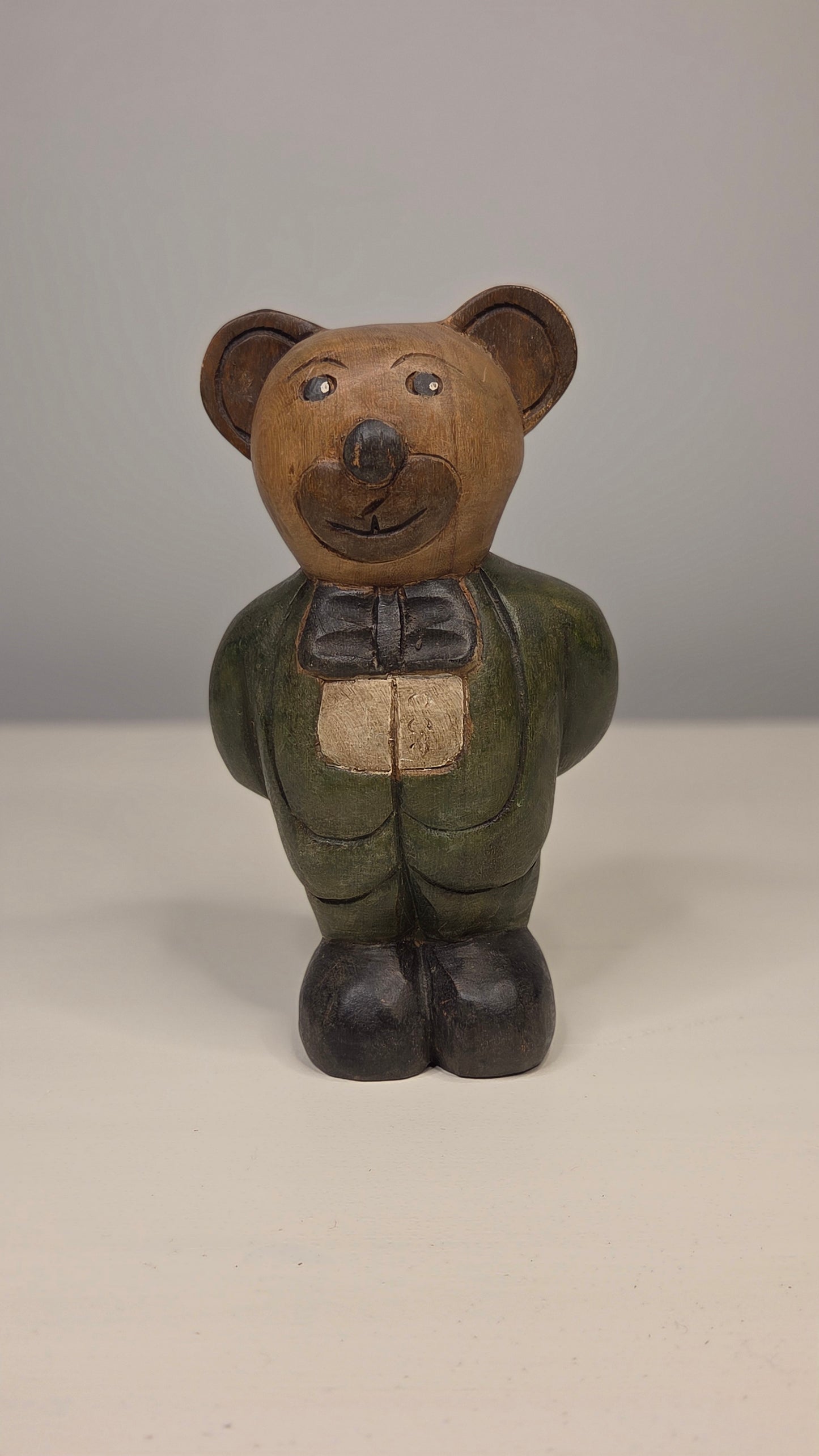 Puinen nallefiguuri – vintage / käsin veistetty