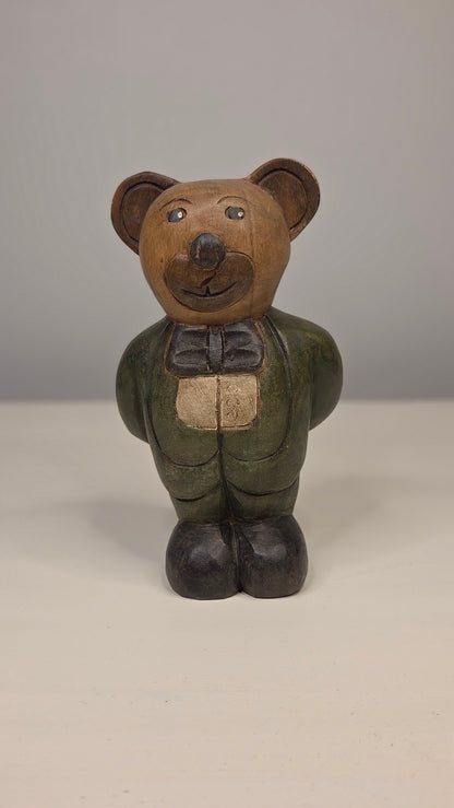 Puinen nallefiguuri – vintage / käsin veistetty