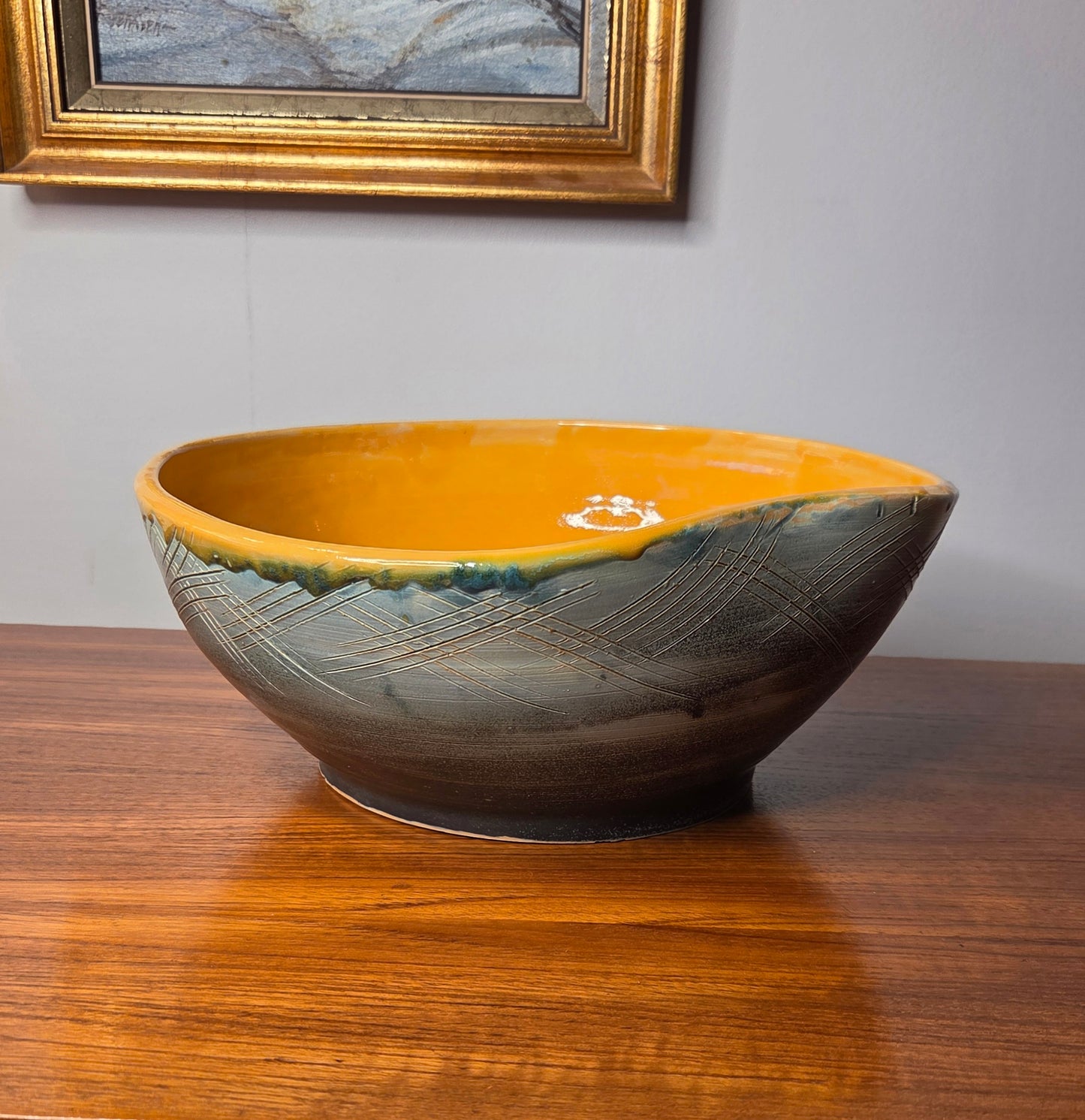 Uniikki keramiikkakulho / taide-esine – käsinlasitettu