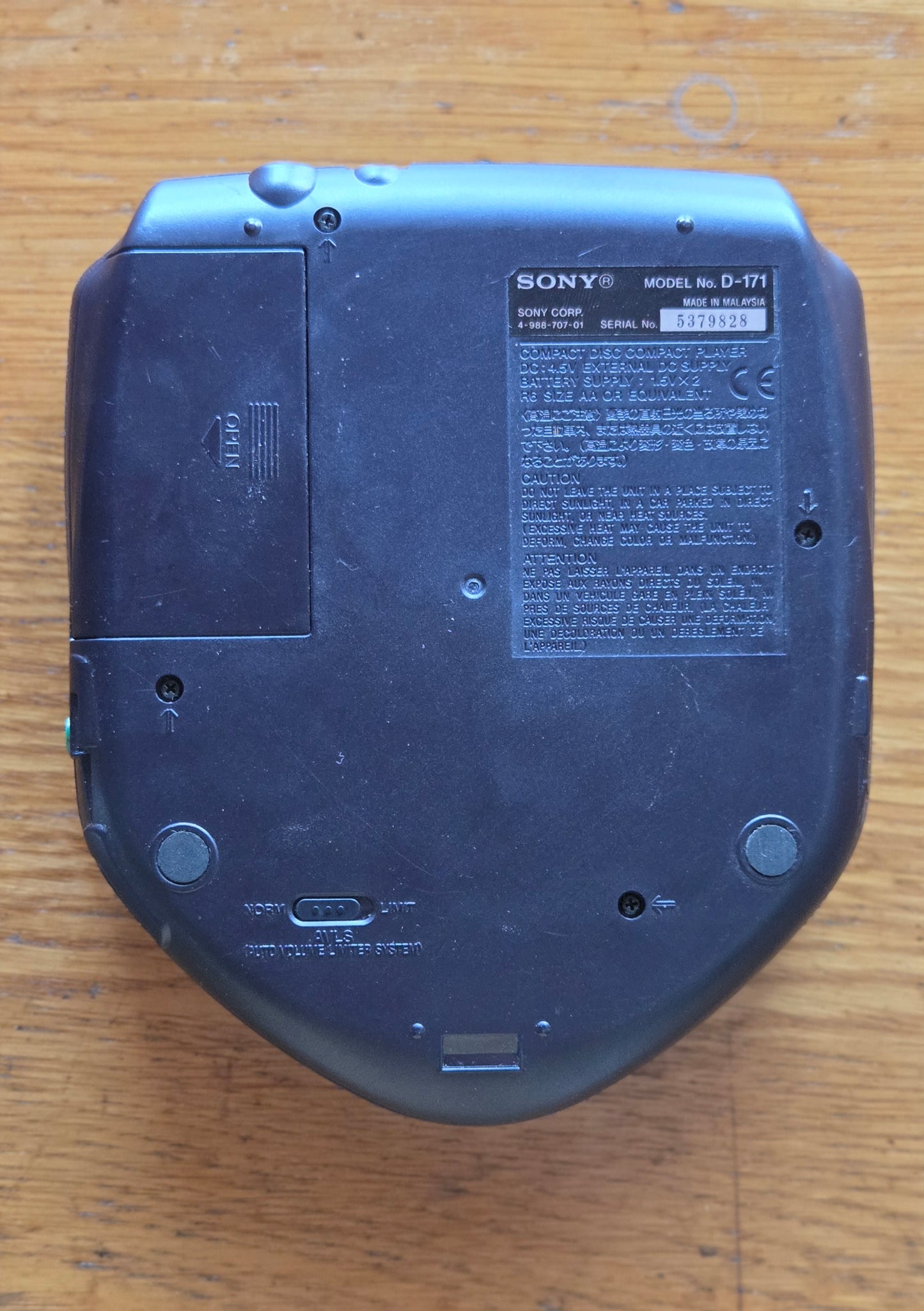 Vintage Sony Discman D-171 CD soitin
