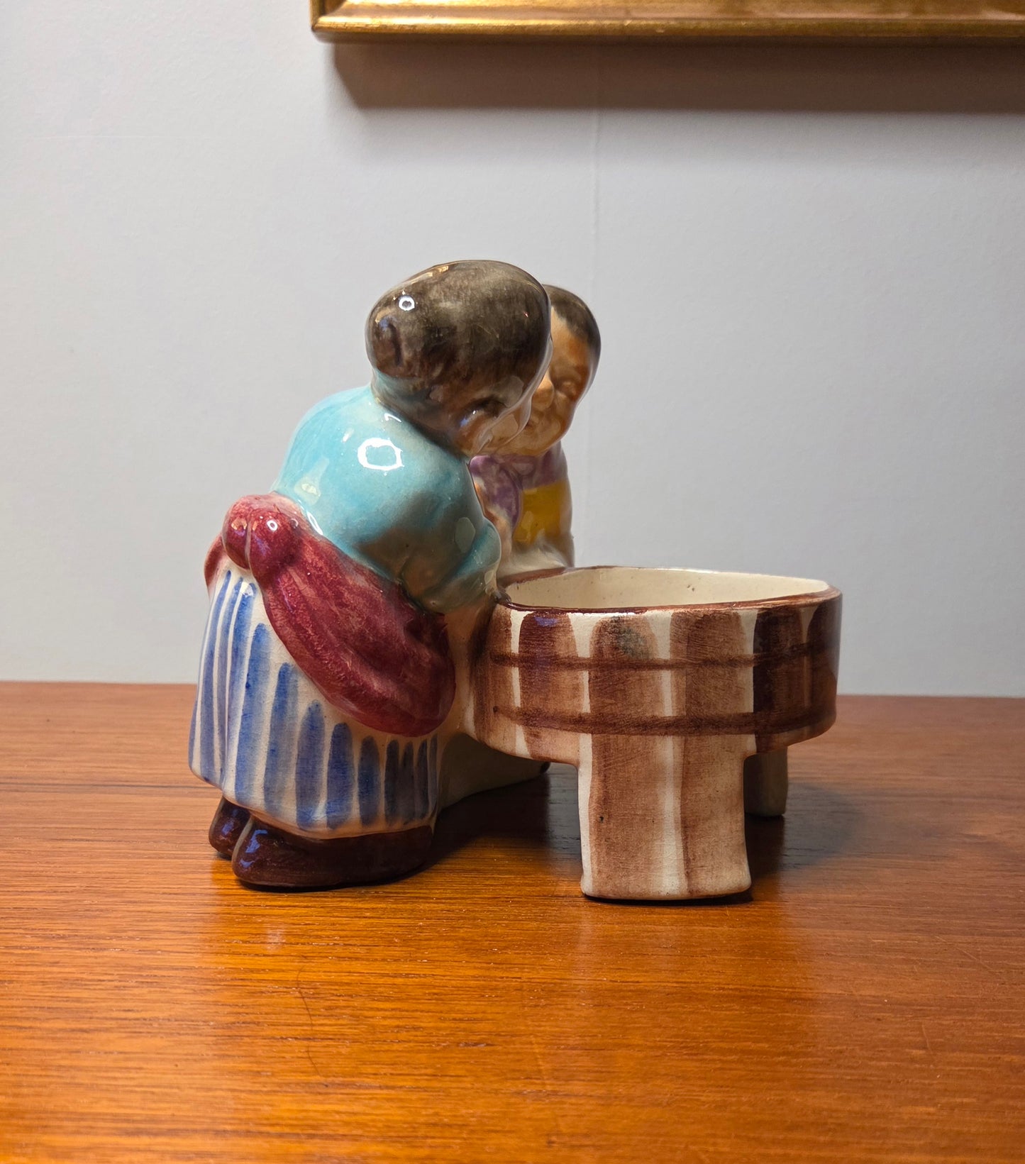 Kupittaan Savi – ”Pyykkärit” – harvinainen käsinmaalattu figuuri