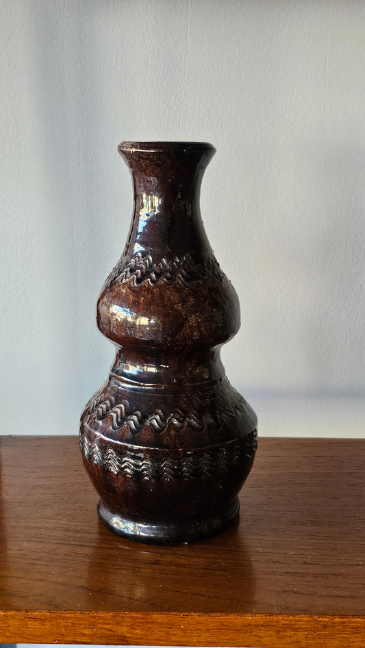 Vintage-keramiikkamaljakko, korkeus 22 cm