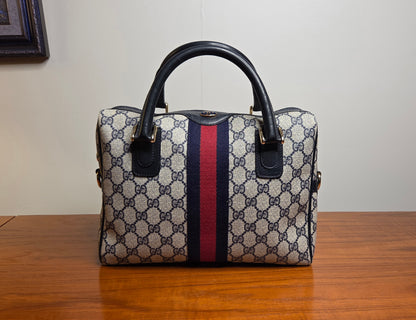 GUCCI GG Plus Supreme Web Boston Bag