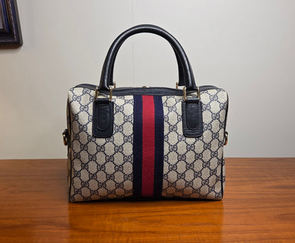 GUCCI GG Plus Supreme Web Boston Bag