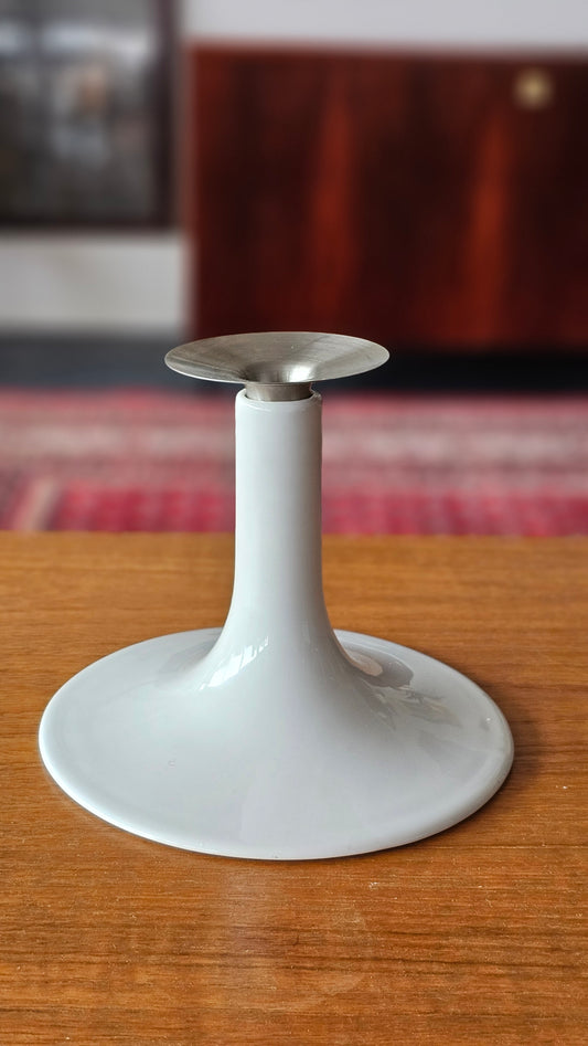 Vintage IKEA kynttilänjalka – posliini & teräs, 1990-luku