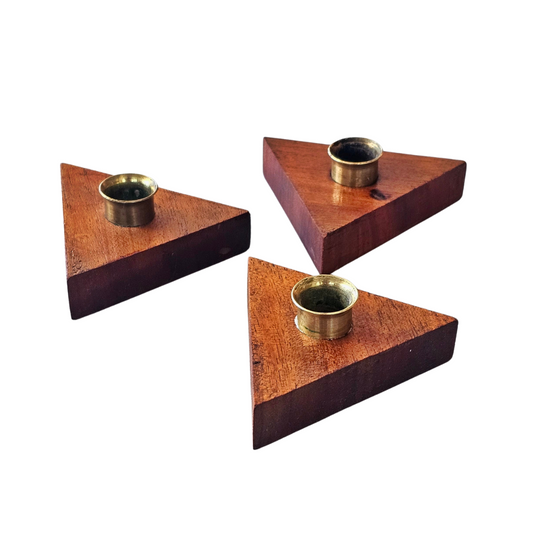 Teak kynttilänjalat 3kpl