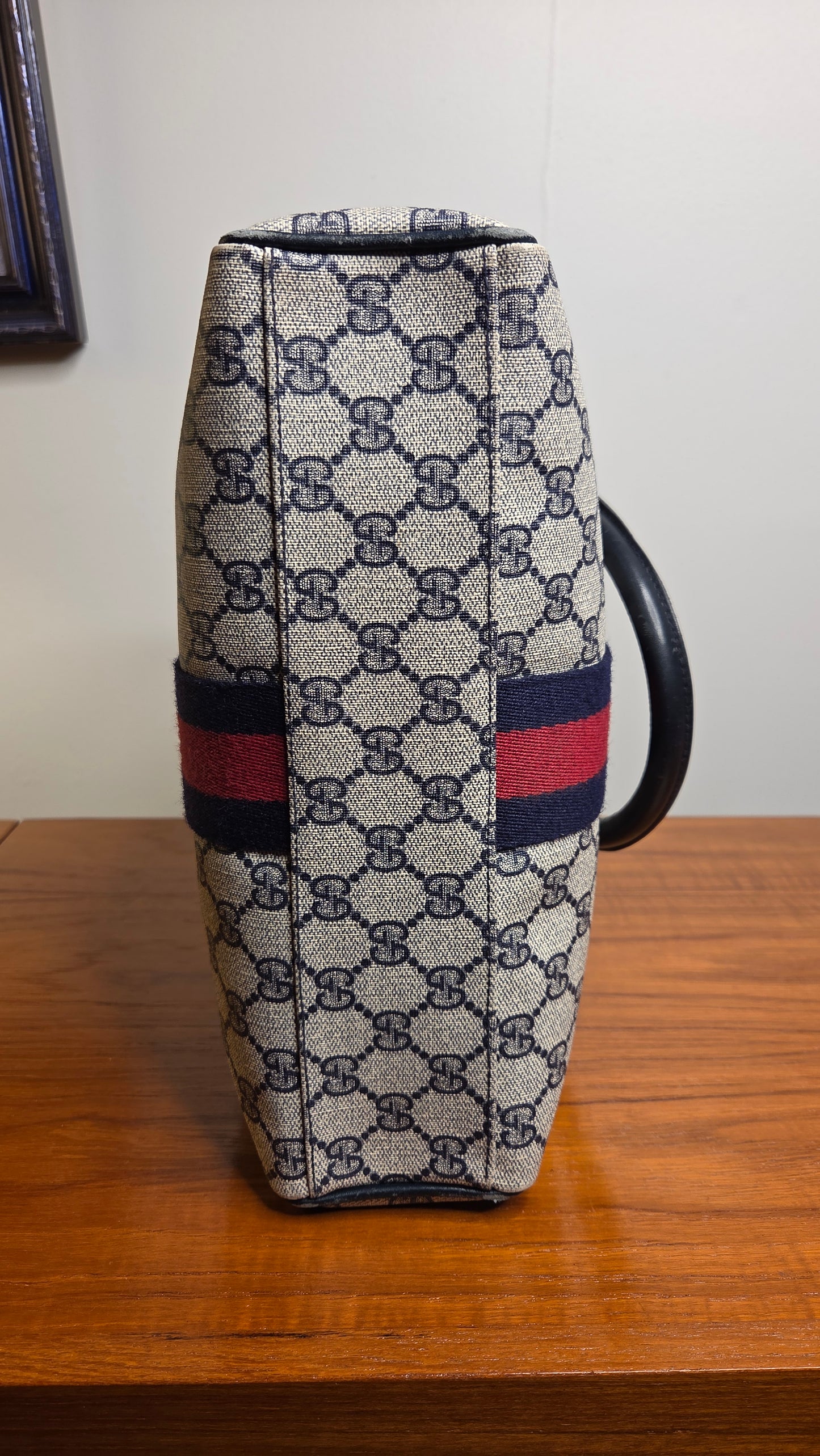 GUCCI GG Plus Supreme Web Boston Bag